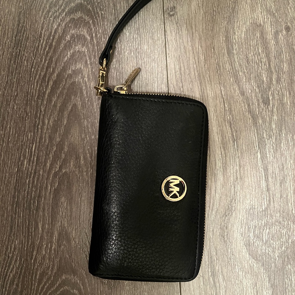 Michael Kors Black Wallet with Gold Accents